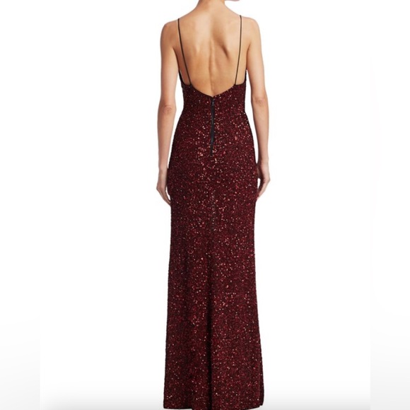 ALICE + OLIVIA Diana split-front sequined tulle gown NWOT 0 - Picture 3 of 6